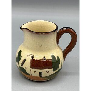Vtg Ceramic Pitcher Creamer Torquay Many Friends Few‎ Helpers" Made In England